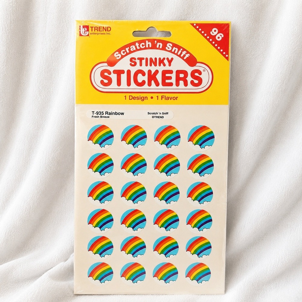 Rare 1992 Sealed Trend Scratch 'n Sniff Stinky Stickers 96 Rainbow Fresh‎ Breeze